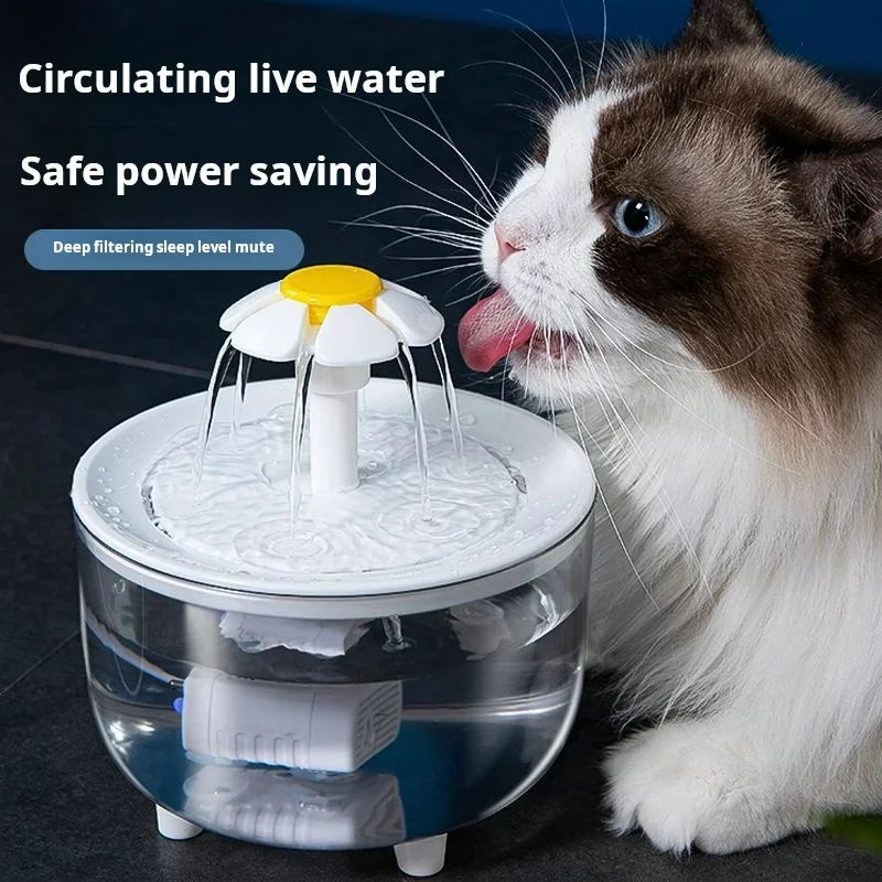 【流れる天然水】静音ペット用自動給水器 1.2L（猫・小型犬用）